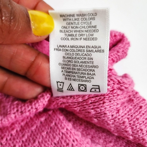 🧶Madden NYC Bright Pink Knit Adjustable Flutter Crochet Womens Top, sz XL - Picture 9 of 16